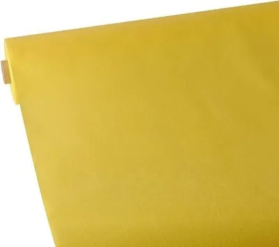 Produktbild von Papstar Tischdecke, stoffähnlich, Vlies "soft selection" 25 m x 1,18 m gelb, 4 x 1 Rolle