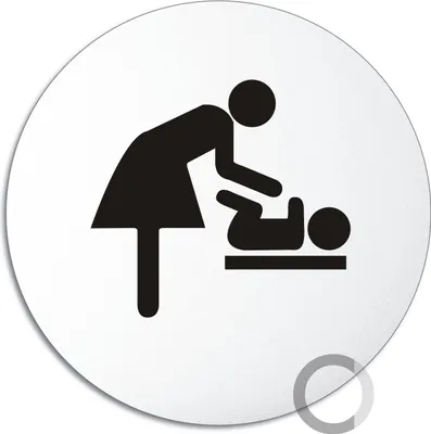Produktbild von Türschild - Wickelraum | Wickelraumschild aus Aluminium | Ø 100 mm