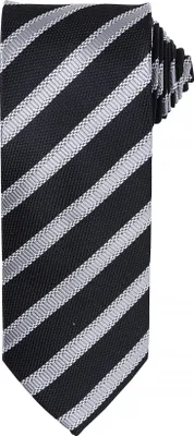 Produktbild von Premier Herren Krawatte mit Waffel-muster (2 Stück/Packung) RW6950 (Einheitsgröße) (Schwarz / Dunkelgrau)