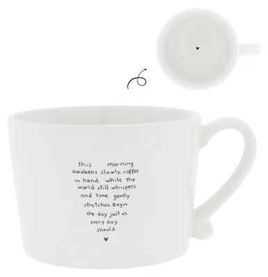 Produktbild von Tasse, Becher Heart in words Herz weiß schwarz für 270ml Bastion Collections