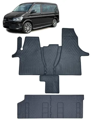 Für VW T6 T6.1 Multivan ab 2019- Premium Gummi Fußmatten 6-teilig Vorn + Hinten in der Farbe von Carparts-Online GmbH