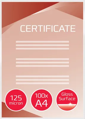 Obrázek produktu pro GBC LAM POUCH A4 2X125 MIC GLOSS (100), Lesklý, Průhledná, A4, 216 mm, 303 mm, 0,25 mm