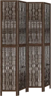 Imagen del producto de Divisorio de ambientes de 4 paneles, madera, color marrón oscuro, 220 cm