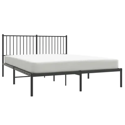 Produktbild von vidaXL Bettgestell mit Kopfteil Metall Schwarz 150x200 cm