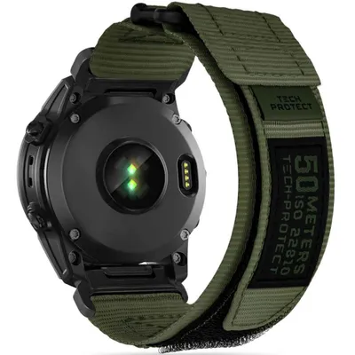 Produktbild von Armband fr Garmin Fenix 8 (47 mm) / E / 7 Pro / 7 / 6 Pro / 6, Tech-Protect Scout Pro, QuickFit 22 mm, Grn