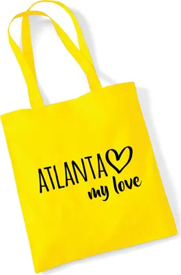 Produktbild von Huuraa Jutebeutel Atlanta my love 10 Liter Yellow Baumwolle Tasche Geschenkidee