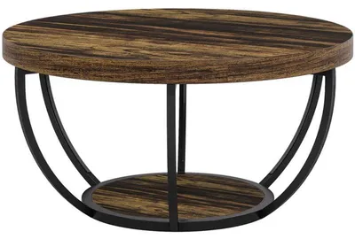 Obrázek produktu pro Konferenční stolek HOGA- NY166, 84,7 x 84,7 x 43,3 cm, černo/hnědý