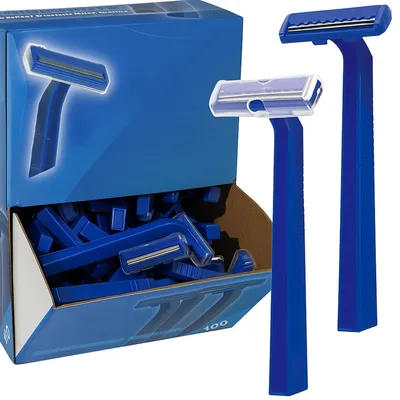 Produktbild von Einwegrasierer Rasierer Damenrasierer 100 Stück 2 Klingen Rasierer Set blau