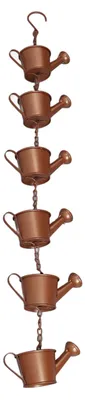 Imagen del producto de Cadena decorativa para desagüe de canalones con forma de tetera, elegante, estable y de metal, ideal para jardines y como elemento decorativo
