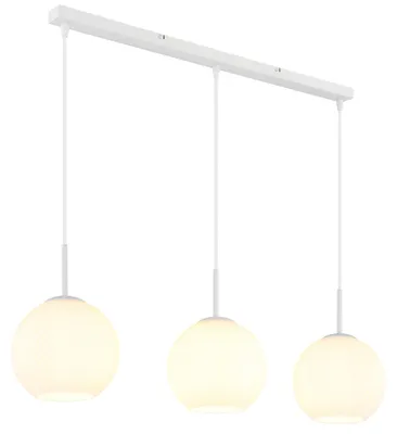 Produktbild von Globo Pendelleuchte Andre 3-flammig E27 Weiß matt opal Metall Glaskugeln 120x90cm
