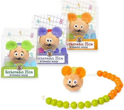 Produktbild von Trendhaus Handelsgesellschaft ABC-5 RECHENMAUS AUS HOLZ, 3- 12