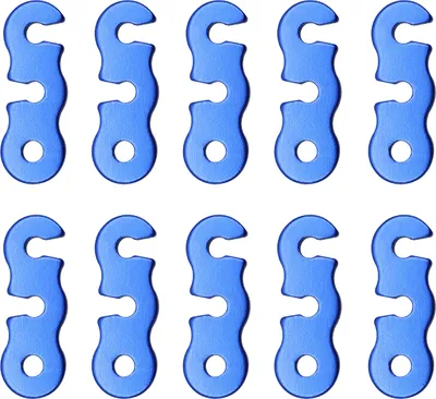 Produktbild von 10-teiliger Aluminium-Seilspanner, 3-Loch, gerader Zeltschnurspanner, kompakte Größe, korrosionsbeständig, rostfrei, Zeltschnurspanner