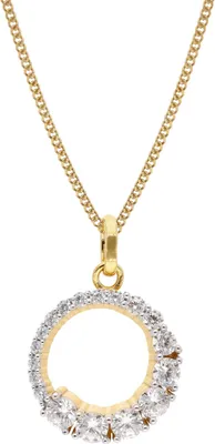 trendor 68386 Damen Zirkonia-Anhänger Gold 333/8kt an vergoldeter Silberkette 1