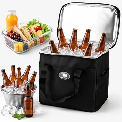 Imagen del producto de Bolsa térmica plegable, de 20 litros, con correa para el hombro, impermeable, ideal para picnics