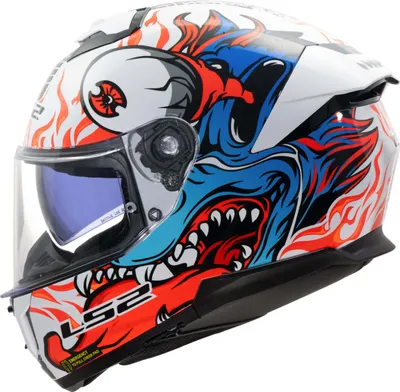 Produktbild von LS2 FF808 Stream II Inferno Helm, weiß/rot/blau, L (59/60)