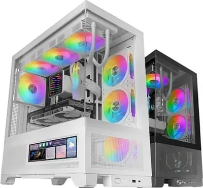 Produktbild von Mars Gaming MCLCDXW, Midi Tower, PC, Weiß, ATX, micro ATX, Mini-ITX, Gehärtetes Glas, Gaming