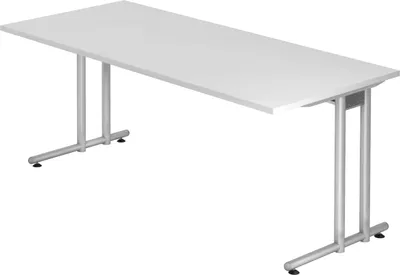 Produktbild von bümö Schreibtisch Serie-N - Nachbildung: Weiß, Größe: 180 x 80 cm
