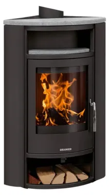Produktbild von Oranier Kaminofen | Polar Eck | 6,5 kW | Stahl Schwarz