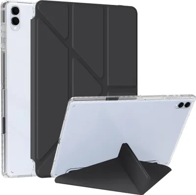 Produktbild von Clear Acrylic Kunstleder Hülle für Samsung Galaxy Tab S11 Ultra Ständer Schwarz