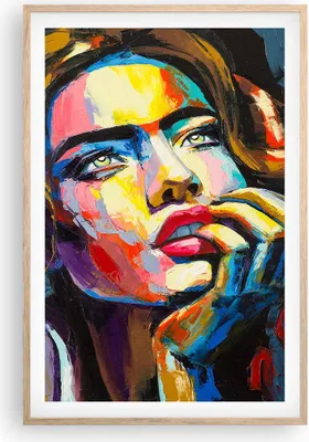 Produktbild von Gerahmtes Poster - Rahmen in heller Eiche - Mädchen Gesicht - 61x91,5 cm - Wand Bild - Wanddeko - Wandbilder - Kunstposter - Wandposter - Bilderrahmen - Bilder - Kunstdruck - Wandbild P2NPA61x91-3456
