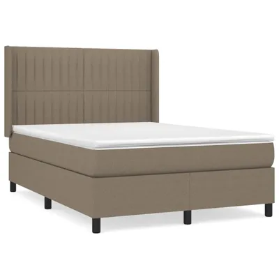 Produktbild von vidaXL Boxspringbett mit Matratze Taupe 140x200 cm Stoff