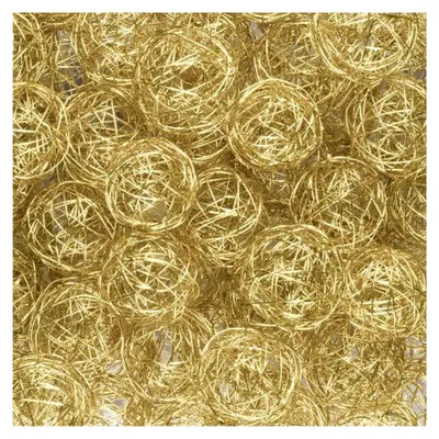 Produktbild von Drahtbälle, Drahtkugeln, ca. 30 mm, 10 Stück, Weißgold