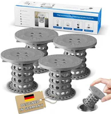 Obrázok produktu pre Odtoková mriežka do sprchy, 4 ks, Ø 40 mm, pre sprchu a vaňu, materiál TPE, lapač vlasov, odtoková mriežka pre sprchu, vaňu a umývadlo