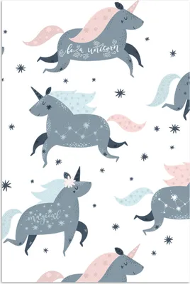 Produktbild von MuchoWow® Poster Einhorn - Sterne - Zitate - Rosa - Mädchen - Baby 120x180 cm - Kunstposter
