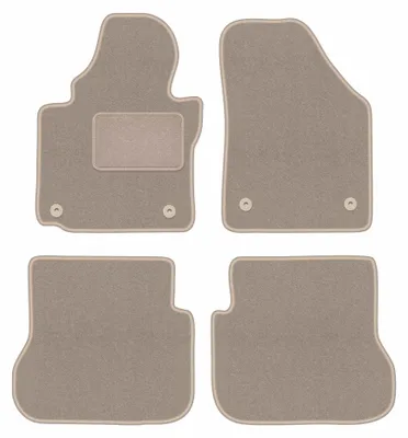 Image de Tapis de sol en moquette pour Volkswagen Caddy 2K 2FL 2013- (monospace) – jeu 4 pièces, beiges, sur mesure – Wielganizator LUX
