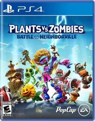 The image shows the front cover of the video game 'Plants vs. Zombies: Battle for Neighborville' for PlayStation 4.