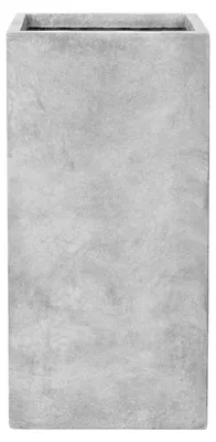 Produktbild von Provencelia Keramik Pflanzkübel Kubix Hellgrau, 41 x 41 x 81 cm, frostbeständig, handgefertigt, glasiert, Outdoor, Garten, Terrasse, winterfest