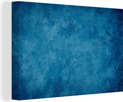 Produktbild von OneMillionCanvasses® - Leinwandbilder - 140x90 cm, Beton - Blau - Vintage - Strukturiert - Industriell, Wandbilder Kunstdruck Wanddekoration - Foto auf Leinwand - Gemälde auf