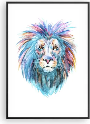 Produktbild von Gerahmtes Poster - Schwarzer Rahmen - Bunt Löwe Mähne - 70x100 cm - Wand Bild - Wanddeko - Wandbilder - Kunstposter - Wandposter - Bilderrahmen - Bilder - Kunstdruck - Wandbild - P2BPA70x100-4250