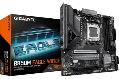 Zdjęcie produktu dla GIGABYTE B850M EAGLE WIFI6E, AMD, Gniazdo AM5, AMD Ryzen 7000 Series, AMD Ryzen 8000 Series, AMD Ryzen 9000 Series, Gniazdo AM5, DDR5-SDRAM, 256 GB