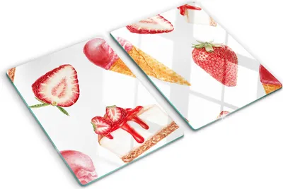 Obrázok produktu pre Sklenená ochranná doska – Kryt varnej dosky – Kryt na indukčnú dosku – 2x40x52 cm – Rýchle čistenie – Tvrdené sklo – Dezert