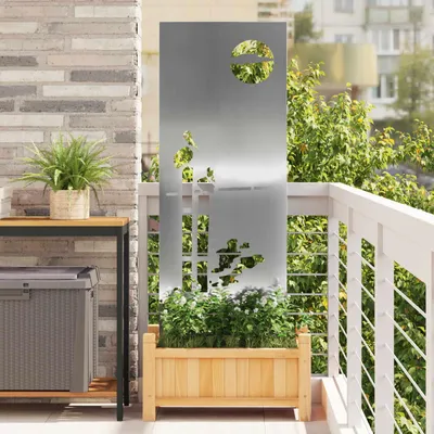 Immagine prodotto di Maison Exclusive - Telo frangivista da giardino argento 50 x 140 cm in acciaio zincato