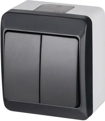 Produktbild von IP44 Aufputz ANTRA Doppelschalter 0332-07