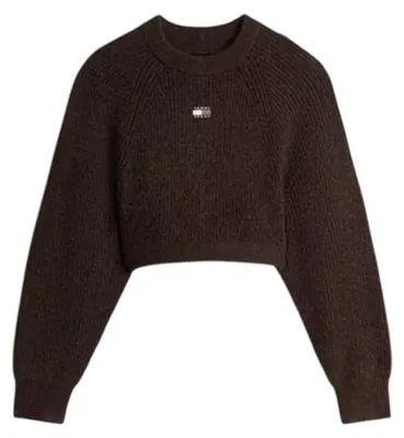 Produktbild von Tommy Jeans - Pullover für Damen, kurz geschnitten, Jerseyware, Raglanärmel GT19136 (34 DE) (Walnussbraun)
