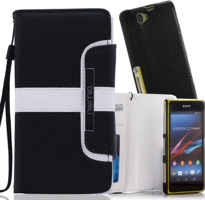 Produktbild von Sony Xperia Z5 Numia Bookstyle 2in1 Schwarz-Weiss