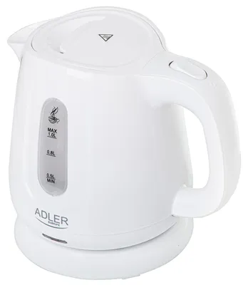 Zdjęcie produktu dla Adler Kettle | AD 1373 | Electric | 850 W | 1 L | Polypropylene | 360° rotational base | White
