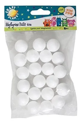 Obrázok produktu pre Polystyrénové guľky, priemer 2 cm (20 kusov)