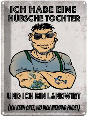 Produktbild von vianmo Blechschild 40x30 cm ich habe eine hübsche Tochter Spruch Zitat