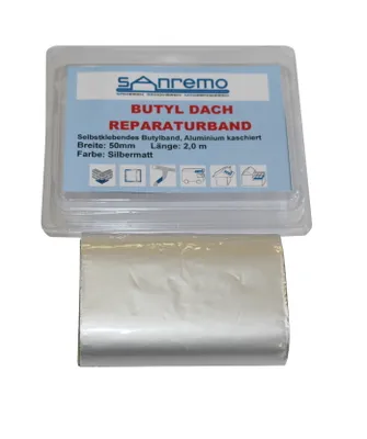 Produktbild von Sanremo DACH Reparaturband Dachrinne selbstklebendes Butylband Alu matt 50mm x 2m