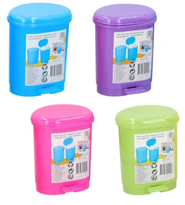 Produktbild von Tischabfalleimer 14cm Treteimer Kunststoff Kosmetikeimer Papierkorb Mülleimer, Farbe:grün
