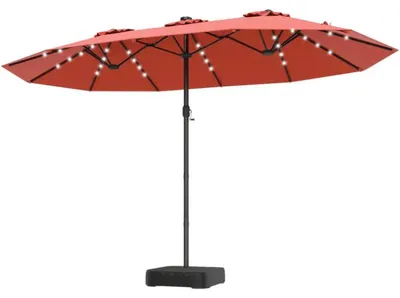Obrázek produktu pro Dvojitý slunečník s LED osvětlením a stojanem NP13260DE-OR, 460 x 285 cm, oranžový