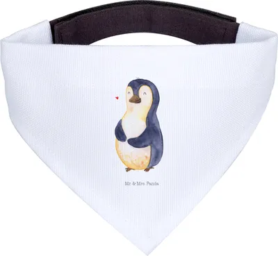 Produktbild von Mr. & Mrs. Panda Tuch Pinguin Diät - Weiß - Geschenk, Motivation, Halstuch Für Hunde, Abnehmen, Hund, Hundehalstuch, Schal, Gewicht