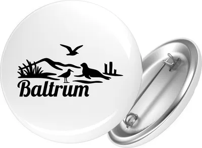 Produktbild von Huuraa Button Baltrum Strandmotiv 25mm rund mit Sicherheitsnadel Ansteckbutton Geschenkidee