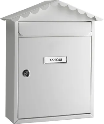 Immagine prodotto di Arregui E-5741, Cassetta per le lettere a muro, acciaio, bianco, chiave, 22,8 cm, 300 mm