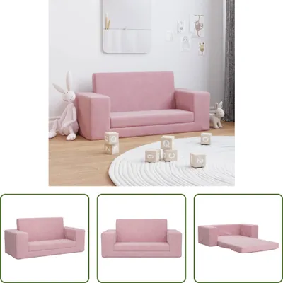 Imagen del producto de Sofá cama infantil "Living Store", 2 plazas, color rosa, con suave tejido de felpa