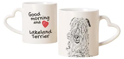 Obrázok produktu pre Lakeland Terrier – šálka so psíkom, rozkošná šálka s uškom v tvare srdca, univerzálny darček značky Art-Dog